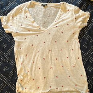 Rails linen strawberry tee